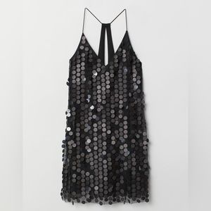 H&M divided black sequined dress